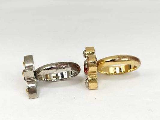 (10313_0004) LOUIS VUITTON Monogram Flower Silver and Gold Ring