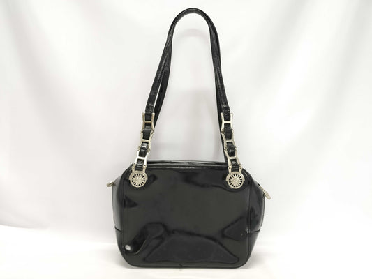 VERSACE Sunburst Patent Leather Chain Tote Bag Shoulder Bag