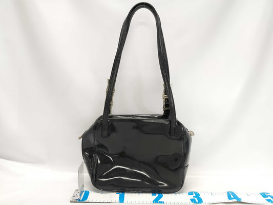 VERSACE Sunburst Patent Leather Chain Tote Bag Shoulder Bag