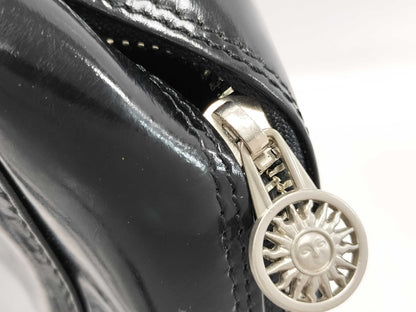 VERSACE Sunburst Patent Leather Chain Tote Bag Shoulder Bag