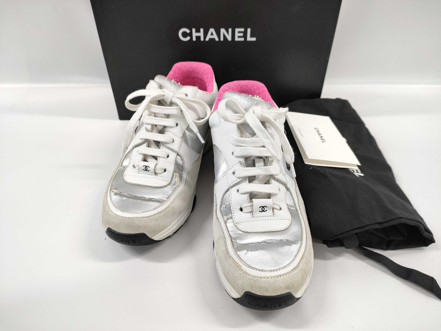 CHANEL Chanel Sneakers Size 36 1/2 with Box and Bag