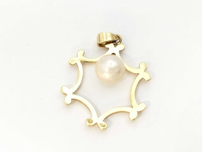Pearl diameter: approx. 7.2mm, 14K gold, 2.2g pendant top 
