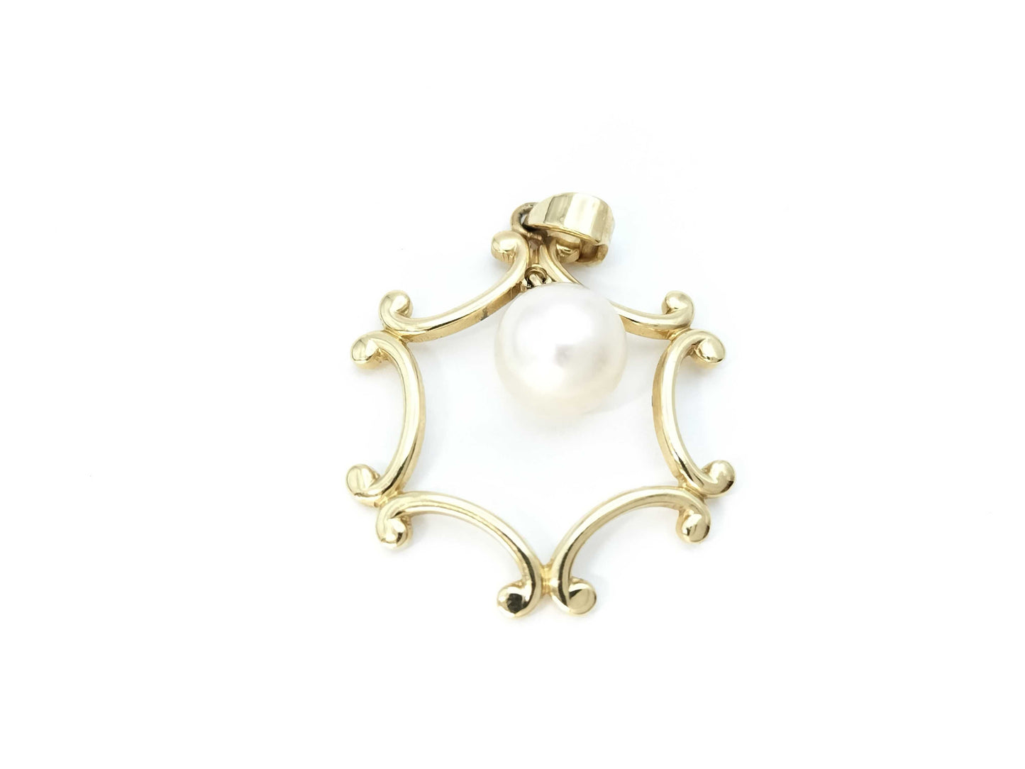 Pearl diameter: approx. 7.2mm, 14K gold, 2.2g pendant top 
