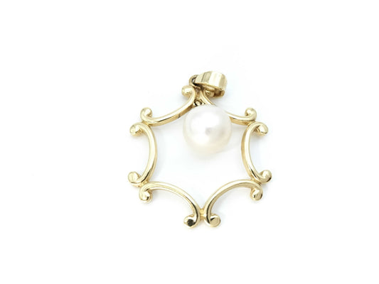 Pearl diameter: approx. 7.2mm, 14K gold, 2.2g pendant top 