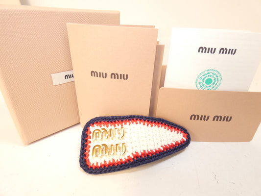 (10311_0139) Miu Miu Logo Braided Hair Clip Hair Accessory