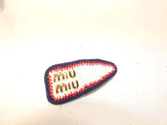 (10311_0139) Miu Miu Logo Braided Hair Clip Hair Accessory