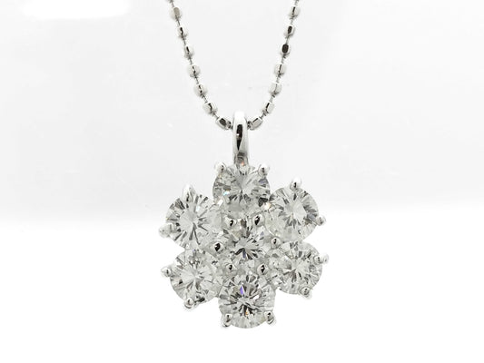 D1.00ct K18WG/PT900 3.3g Necklace 