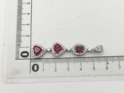 R1.04ct D0.13ct / R1.41ct D0.12ct / R1.37ct D0.12ct PT900 8.6g Pendant Top 