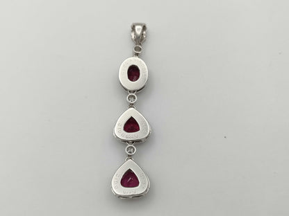 R1.04ct D0.13ct / R1.41ct D0.12ct / R1.37ct D0.12ct PT900 8.6g Pendant Top 