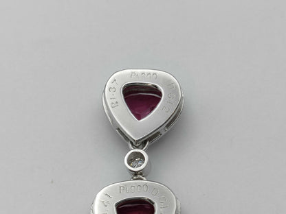 R1.04ct D0.13ct / R1.41ct D0.12ct / R1.37ct D0.12ct PT900 8.6g Pendant Top 