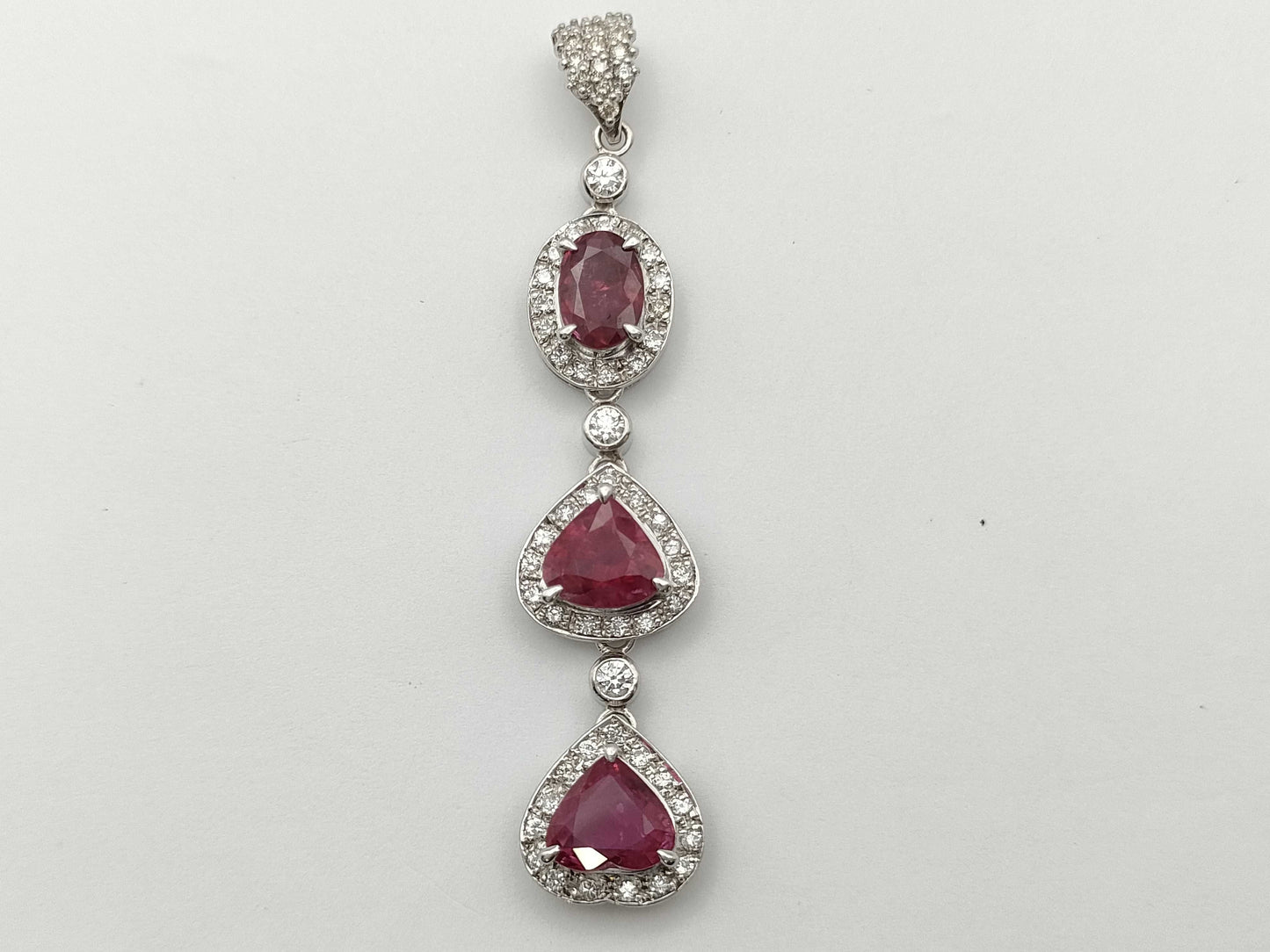 R1.04ct D0.13ct / R1.41ct D0.12ct / R1.37ct D0.12ct PT900 8.6g Pendant Top 