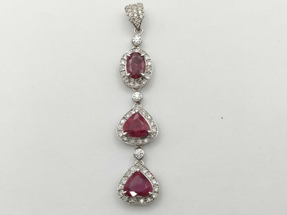 R1.04ct D0.13ct / R1.41ct D0.12ct / R1.37ct D0.12ct PT900 8.6g Pendant Top 