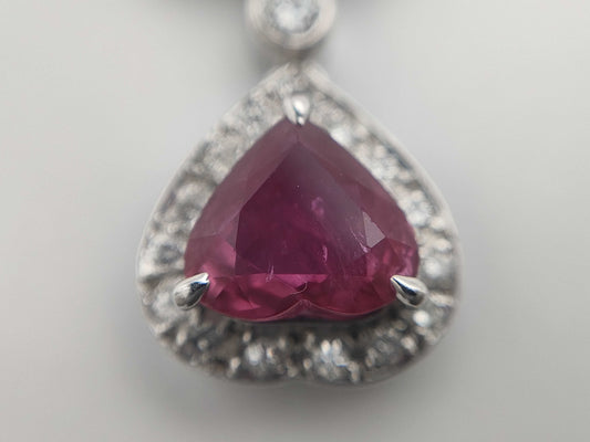 R1.04ct D0.13ct / R1.41ct D0.12ct / R1.37ct D0.12ct PT900 8.6g Pendant Top 