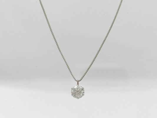 D0.543ct Pt900/850 1.7g Necklace 