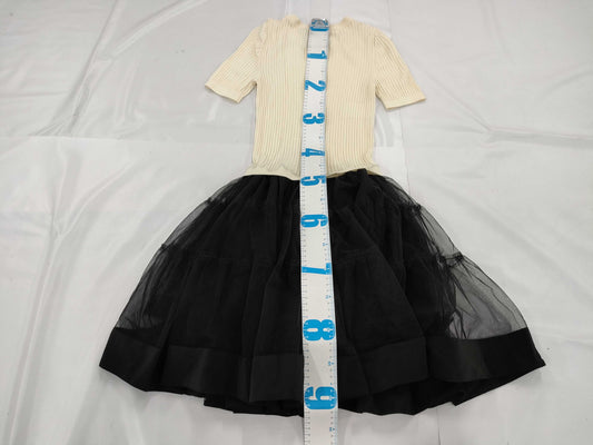MOSCHINO Moschino White Top x Black Chiffon Skirt Dress Size 40 Dress