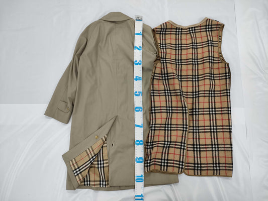 (10312_0107) BURBERRY Check Trench Coat Lining Size 44 Coat