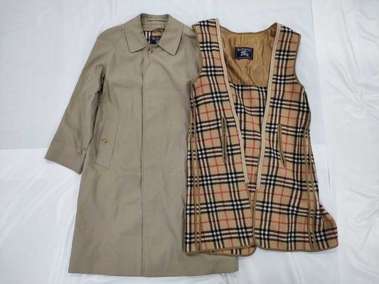 (10312_0107) BURBERRY Check Trench Coat Lining Size 44 Coat