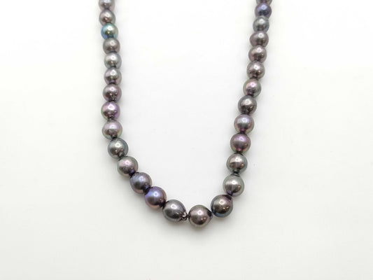 Semi-round pearl, diameter approximately 6.8-7.9mm, sterling silver, 32.9g, necklace 