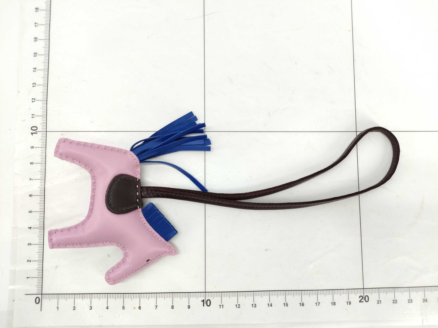 HERMES Rodeo Charm PM Mauve Silvestre/Blue France B Stamp Key Case/Key Holder