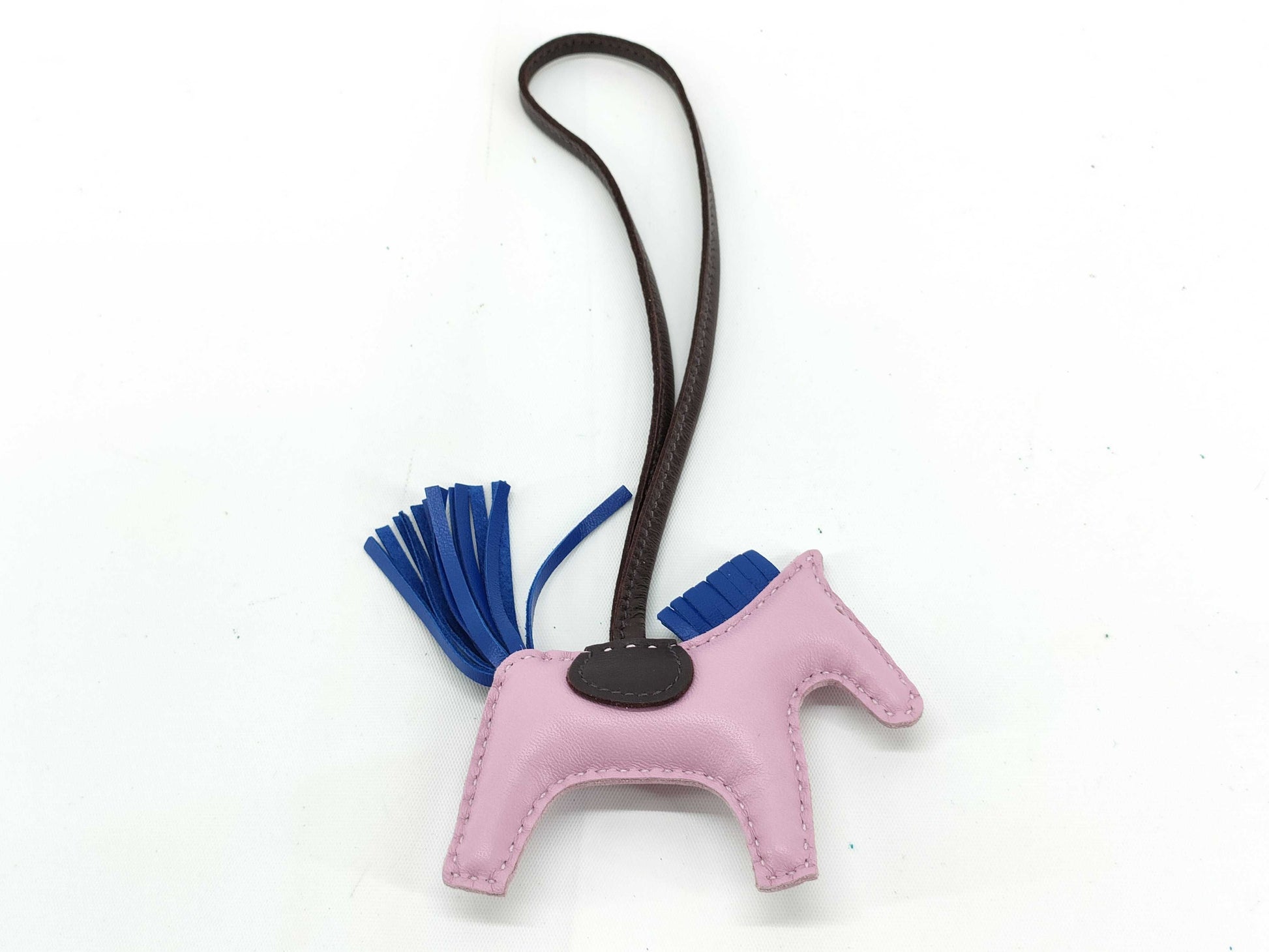 HERMES Rodeo Charm PM Mauve Silvestre/Blue France B Stamp Key Case/Key Holder