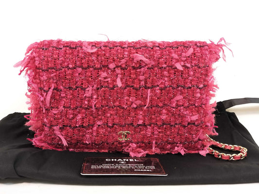 CHANEL Coco Mark Tweed Chain Wallet Shoulder Bag