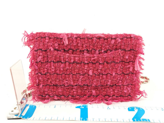 CHANEL Coco Mark Tweed Chain Wallet Shoulder Bag