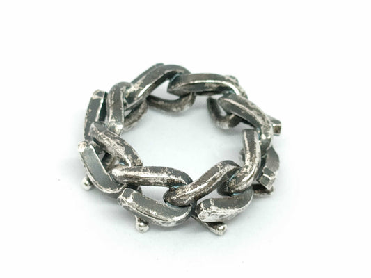 Tiffany & Co. Tiffany Forge Link Ring, Oxidized Sterling Silver, US6, 12.1g