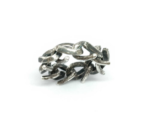 Tiffany & Co. Tiffany Forge Link Ring, Oxidized Sterling Silver, US6, 12.1g