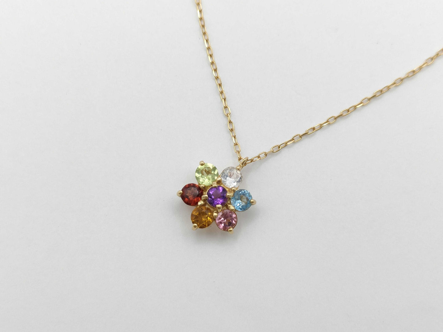0.45ct Colored Stone Multi Necklace 