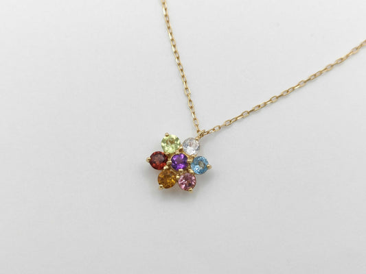 0.45ct Colored Stone Multi Necklace 