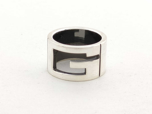 GUCCI Blunted Cutout G Ag925 Silver 11.3g Ring