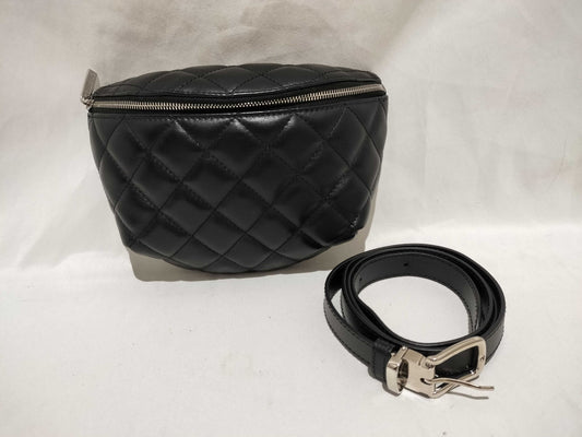 CHANEL Matelasse Matelasse Lambskin Black Waist Bag