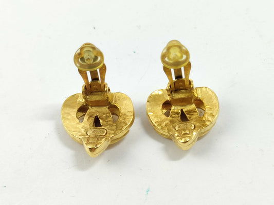 CHANEL CHANEL Heart Earrings Coco 97P Earrings