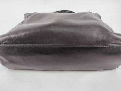 PRADA Prada Handbag with Triangle Logo, All Leather, Black, with Warranty Card