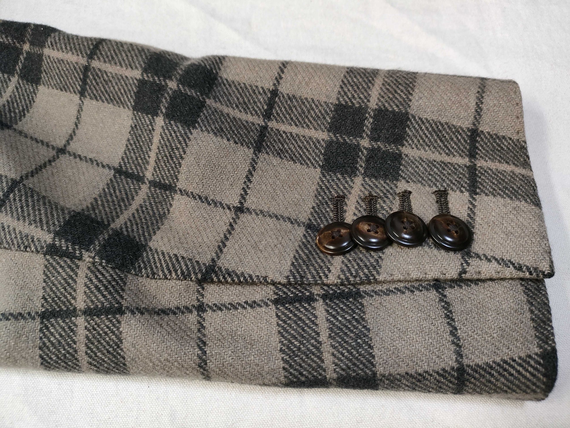 Lardini Checked Cashmere 100% Tailored Jacket Size 44