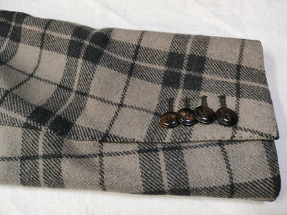Lardini Checked Cashmere 100% Tailored Jacket Size 44