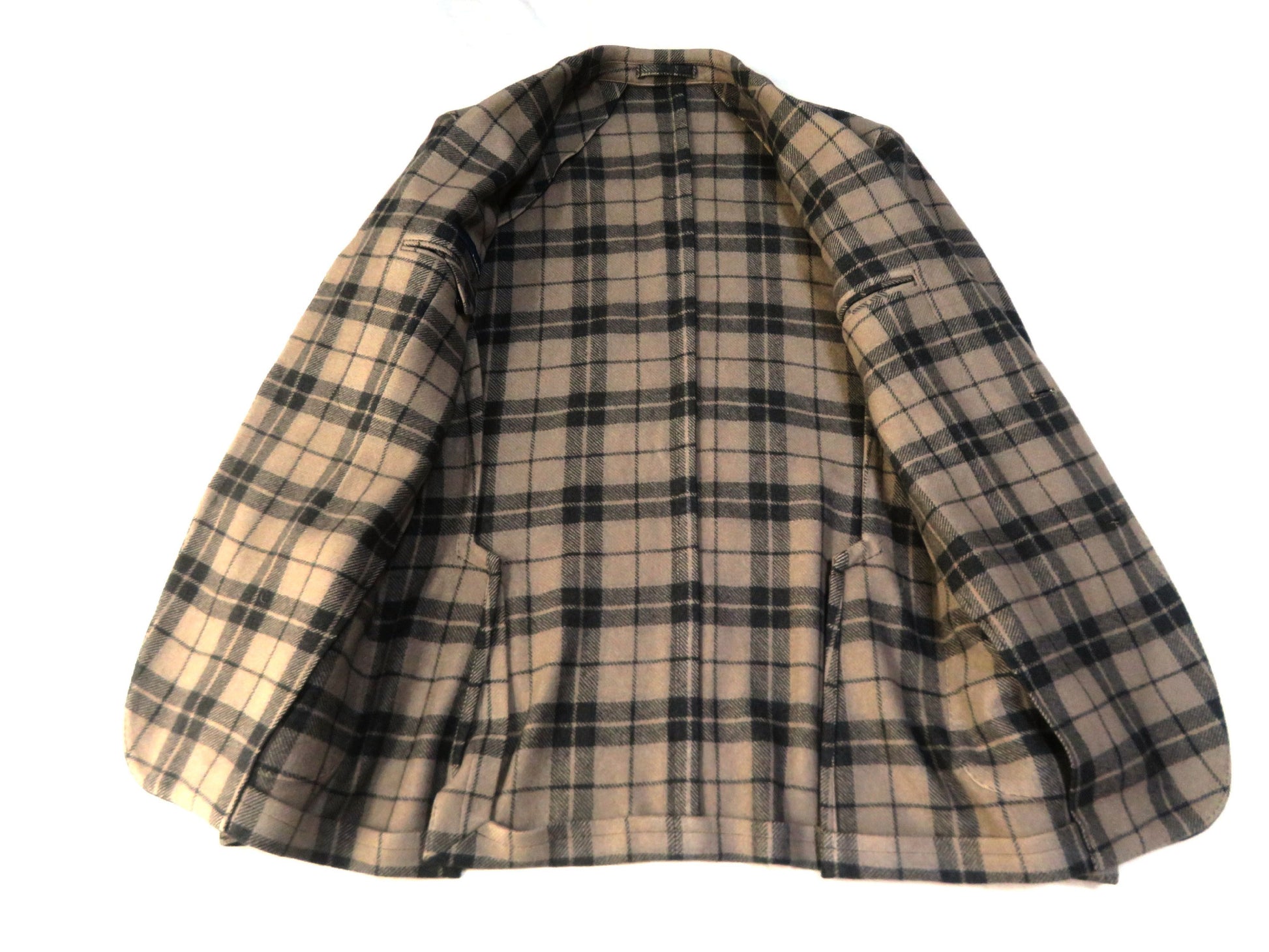Lardini Checked Cashmere 100% Tailored Jacket Size 44