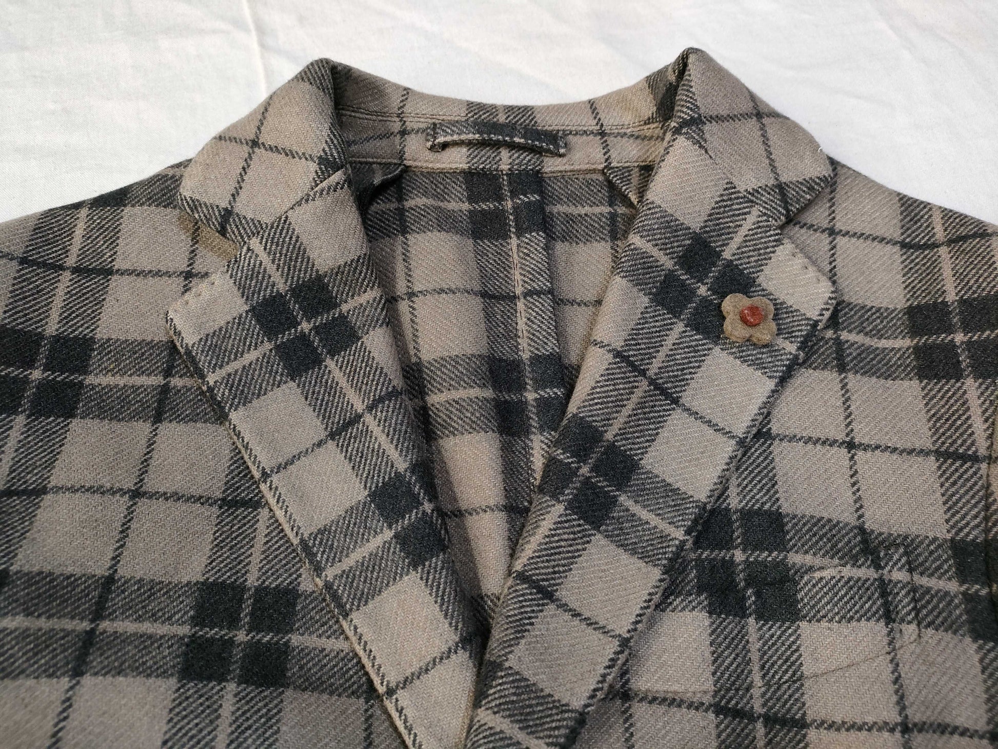 Lardini Checked Cashmere 100% Tailored Jacket Size 44