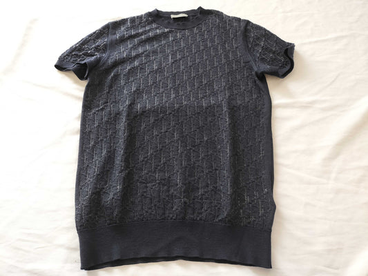 Dior Trotter Dior Homme Knit Sweater, Short Sleeve, Trotter Print, Size S