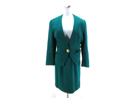 CELINE Skirt Suit Set with Gold Buttons, Size 38, Other Apparel