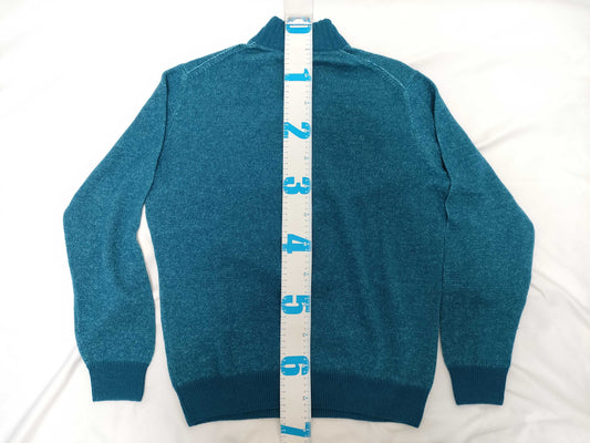 Loro Piana Zip-Up Cashmere Blend Knit Sweater, Size 48, Top