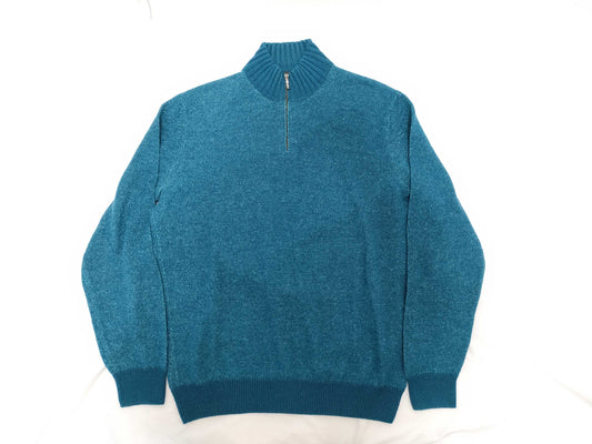 Loro Piana Zip-Up Cashmere Blend Knit Sweater, Size 48, Top