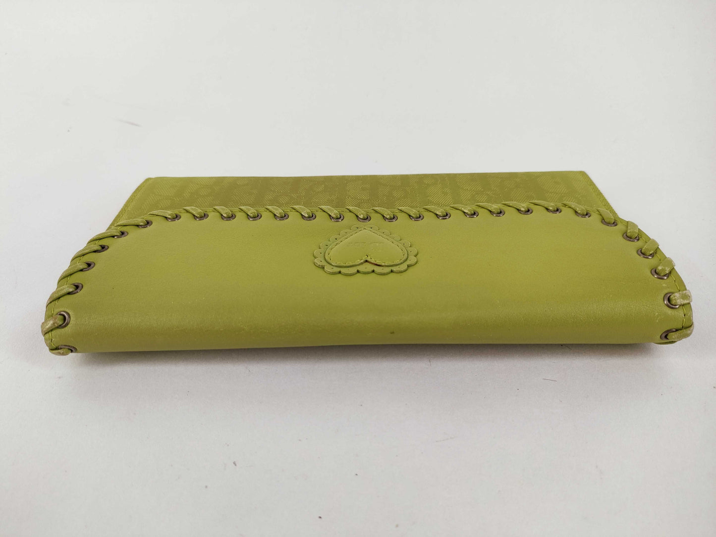 Dior Trotter Christian Dior Long Wallet Ethnic Heart Trotter Green Wallet