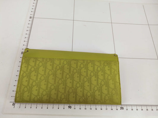 Dior Trotter Christian Dior Long Wallet Ethnic Heart Trotter Green Wallet