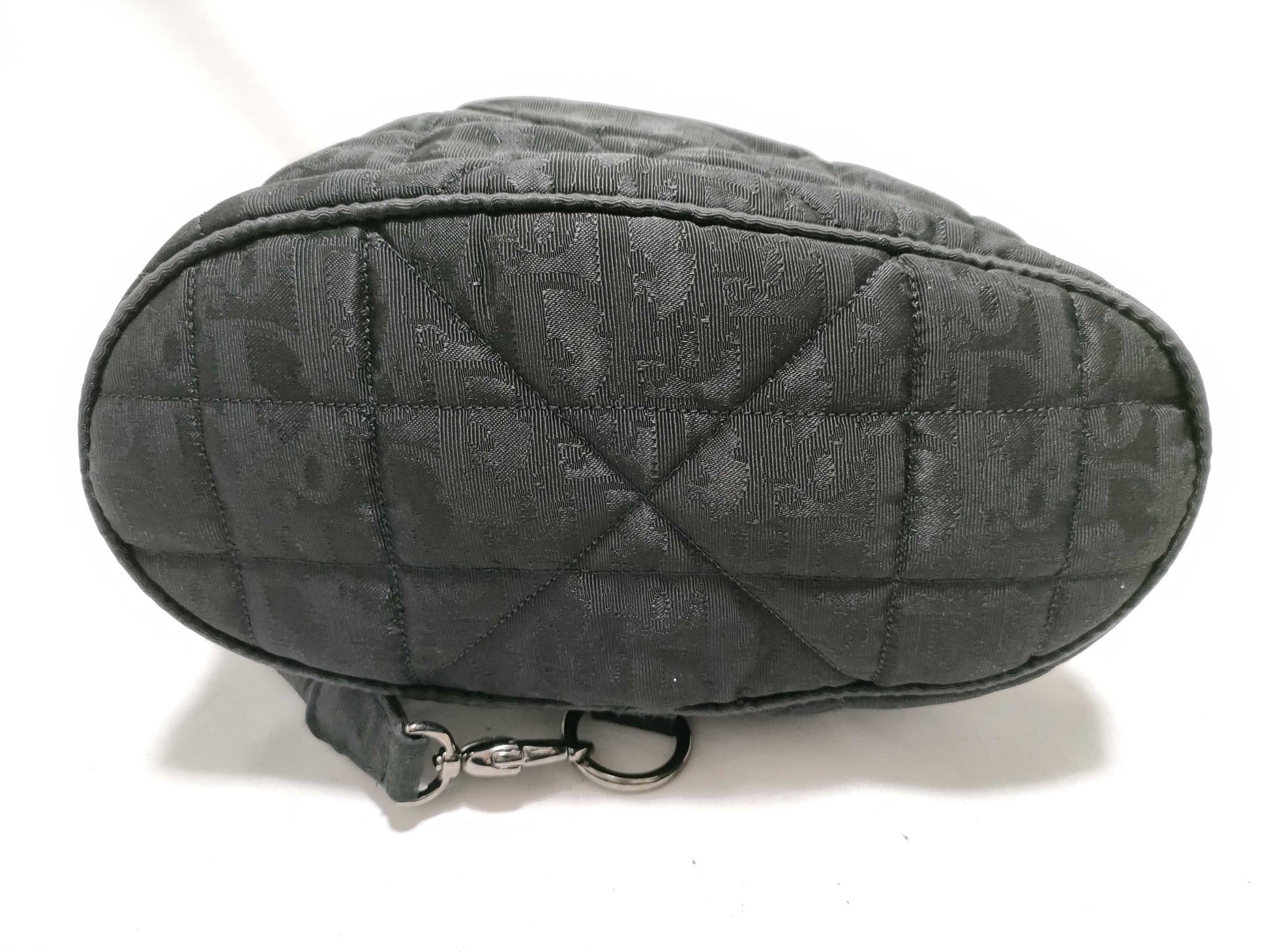  Dior Christian Dior Backpack Cannage Drawcord Fur Charm Black Backpack