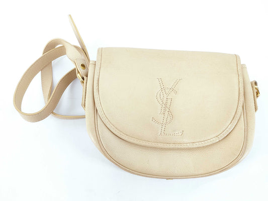 Yves Saint Laurent Logo Leather Shoulder Bag