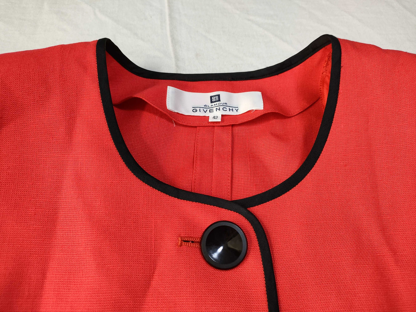 GIVENCHY No-collar Jacket, Size 42