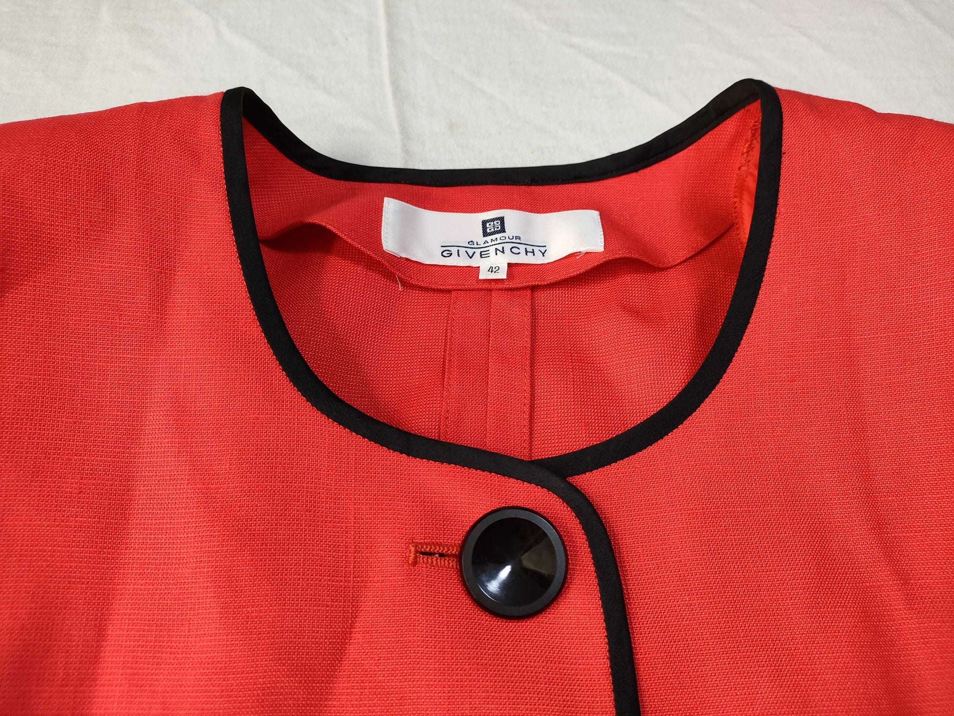 GIVENCHY No-collar Jacket, Size 42