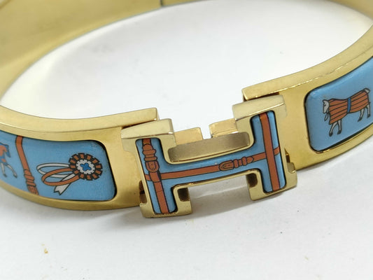 HERMES Click H Click Clack PM Bangle Blue Bracelet/Bangle