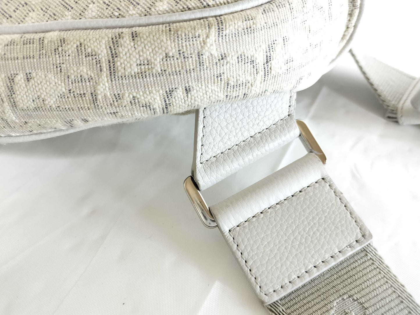 Dior Oblique Saddle Bag White Shoulder Bag